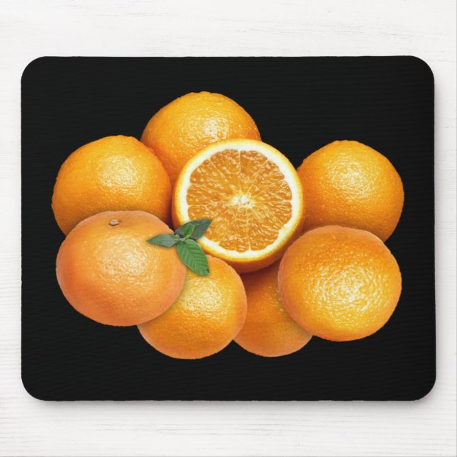 Mousepad Laranjas em qualquer fundo colorido (Frente)
