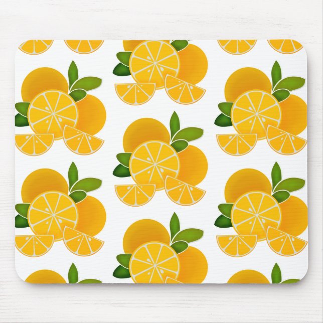 Mousepad Laranjas, fatias de laranja, frutas de citrinos (Frente)