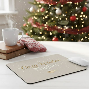 Mousepad Lareira Alegre: Noites de Inverno Minimalistas Mou