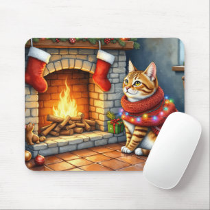 Mousepad Lareira Sentada Abissínio com Luzes de Natal