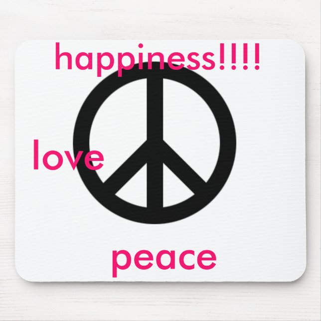 Mousepad large_peace_symbol, amor, paz, felicidade!!!! (Frente)