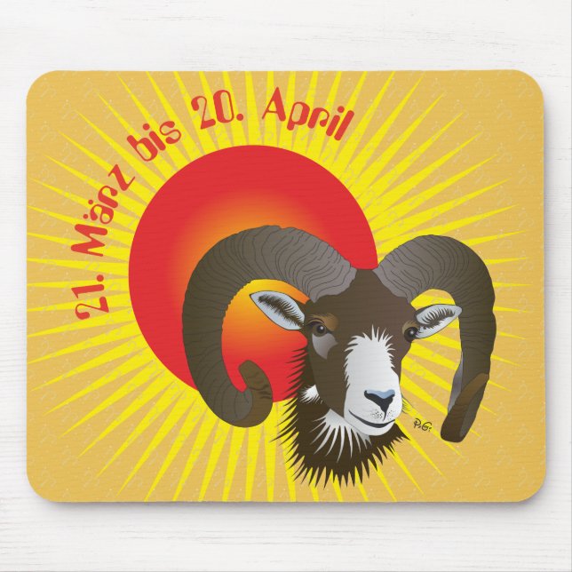 Mousepad Largura 21. März bis 20. April Mauspad (Frente)