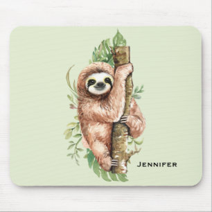 Mousepad Largura de Cores Aquáticas e Folhas Tropicais