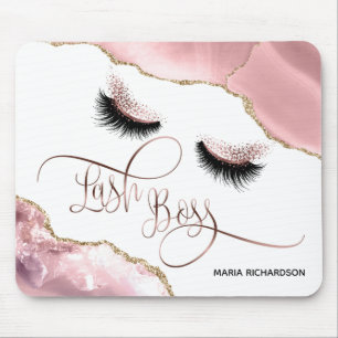 Mousepad Lash Boss Makeup Olhos-da-sobrancelha Lashes Rosa-