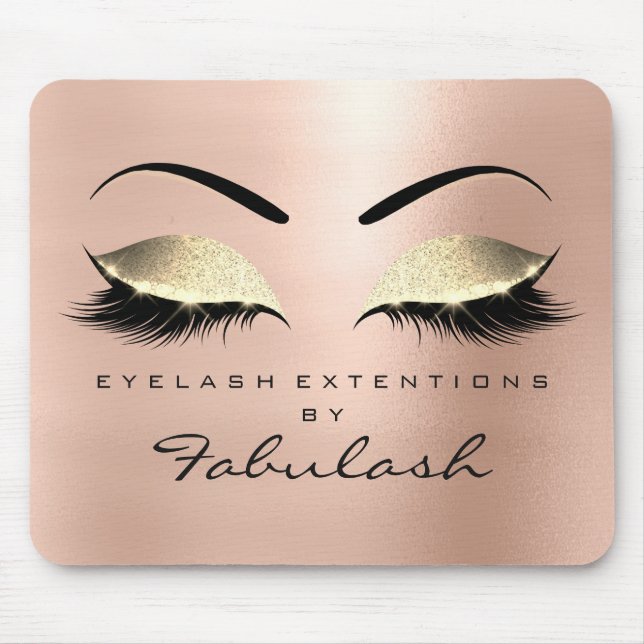 Mousepad Lashes de belo brilho de beleza com brilho rosa Do (Frente)