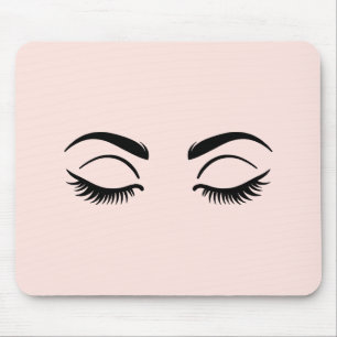 Mousepad Lashes de maquiagem rosa e beleza de flecha