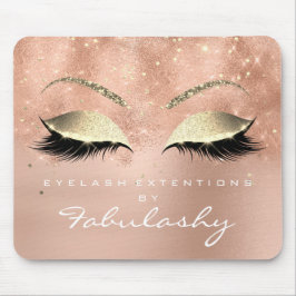 Mousepad Lashes do Estúdio de Beleza Glitter Dourado rosa