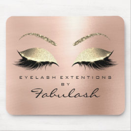 Mousepad Lashes do Estúdio de Beleza Glitter Dourado rosa
