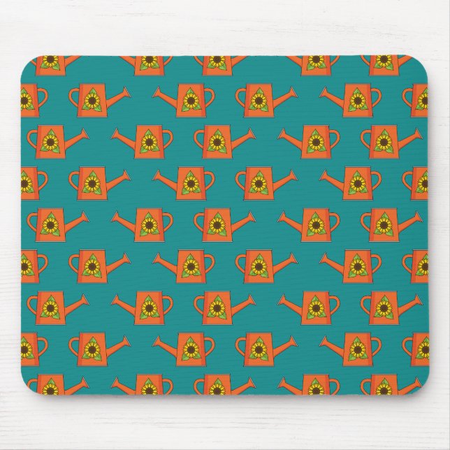 Mousepad Lata de Água Laranja com Girassol (Frente)
