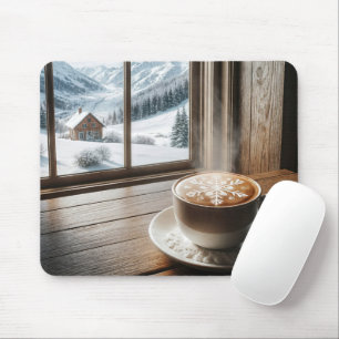 Mousepad Latão De Neve A vapor Por Janela De Inverno