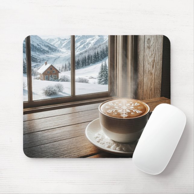 Mousepad Latão De Neve A vapor Por Janela De Inverno (Com mouse)