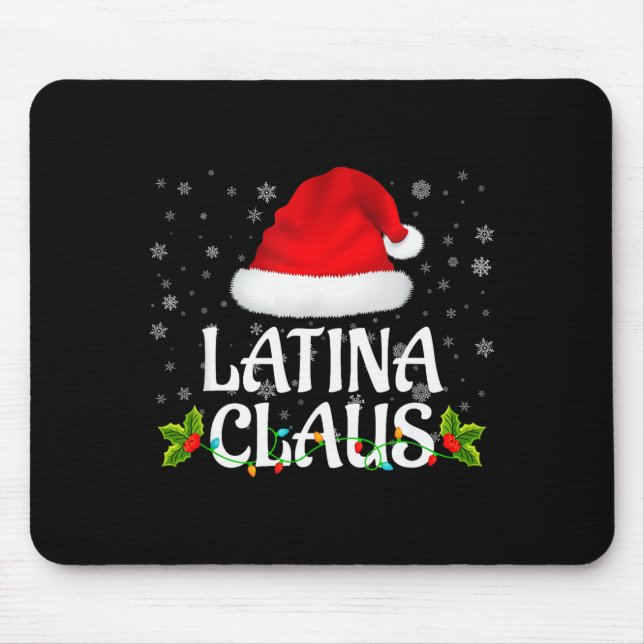 Mousepad Latina Claus Christmas Lights Santa Pajama Family  (Frente)