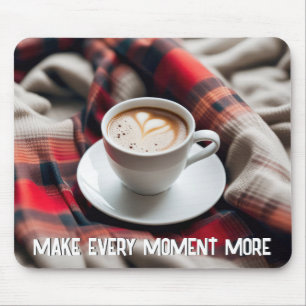 Mousepad Latte com coração num cobertor