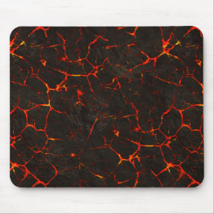 Mousepad Lava à terra derretida rachada do vulcão da rocha