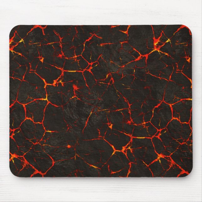 Mousepad Lava à terra derretida rachada do vulcão da rocha (Frente)