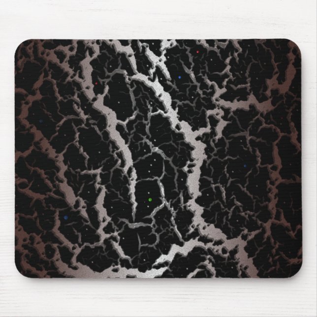 Mousepad Lava de espaço rachada - Branco/Marrom (Frente)
