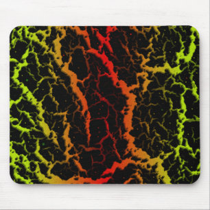 Mousepad Lava de espaço rachada - Limão/Vermelho