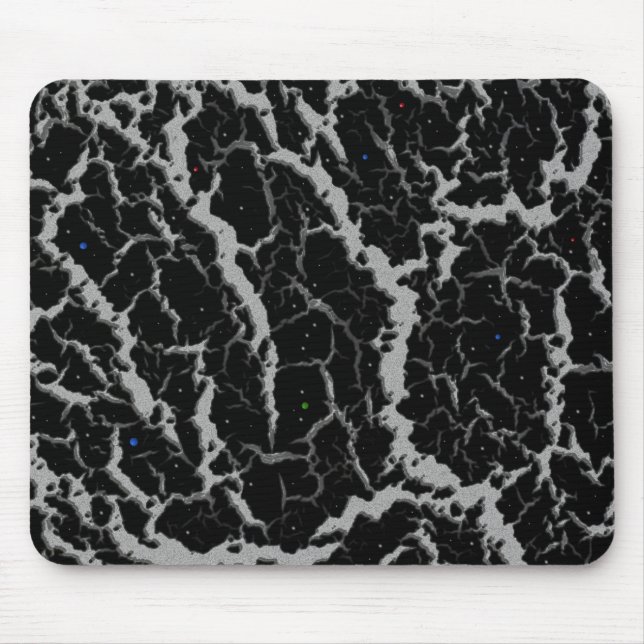 Mousepad Lava de espaço rachada - Prata (Frente)