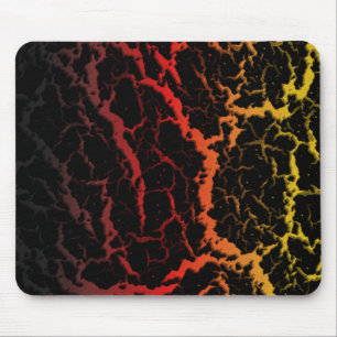 Mousepad Lava de espaço rachada - Preto/Vermelho/Dourado
