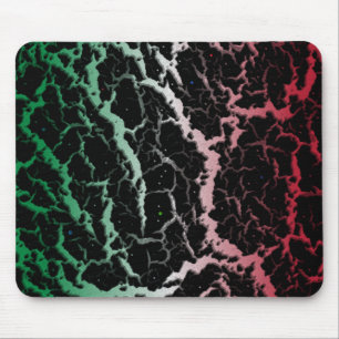 Mousepad Lava de espaço rachada - Verde/Branco/Vermelho