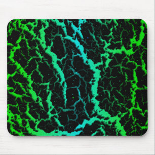 Mousepad Lava de espaço rachada - Verde/Ciano