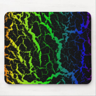 Mousepad Lava do espaço rachado - Arco-Íris OYGBP
