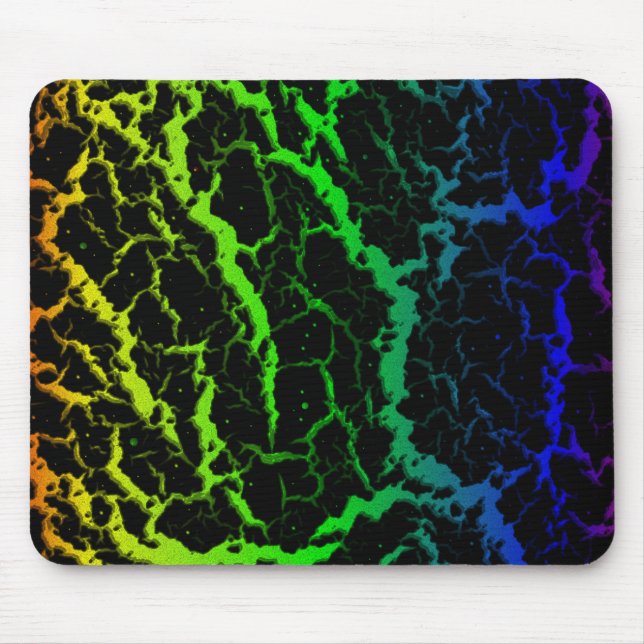 Mousepad Lava do espaço rachado - Arco-Íris OYGBP (Frente)