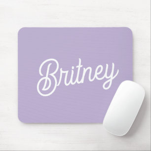 Mousepad Lavanda Chic Personalizada Nome do Monograma Roxo