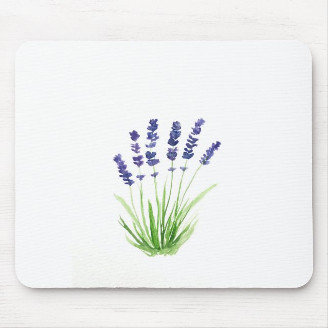 Mousepad Lavanda de aquarela de jardim floral rústico (Frente)