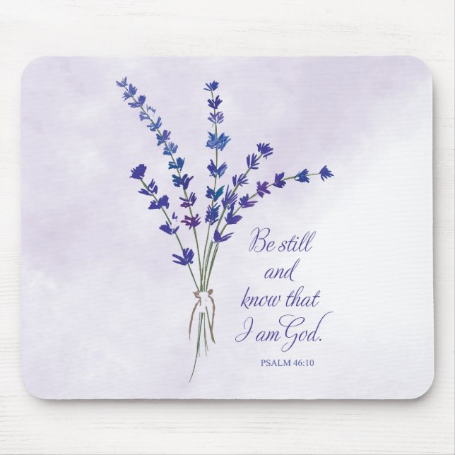 Mousepad Lavanda de Encorajamento Cristão com Escritura (Frente)