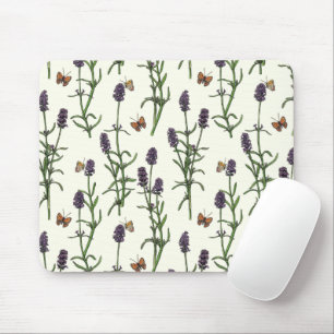 Mousepad Lavanda e borboletas esbranquiçadas