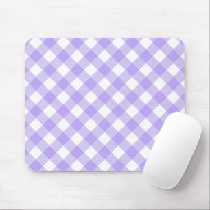 Mousepad Lavanda e Xadrez branca angular