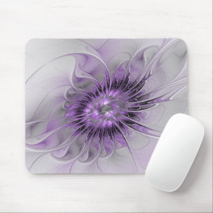 Mousepad Lavanda Flor Sonho Moderno Abstrato de Arte Fracta