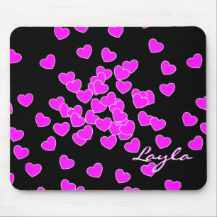 Mousepad Layla Nome Personalizado Modelo, Cor-De-Rosa E Pre
