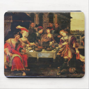Mousepad Lazarus na mesa de homem rico, 1618 (óleo no canv