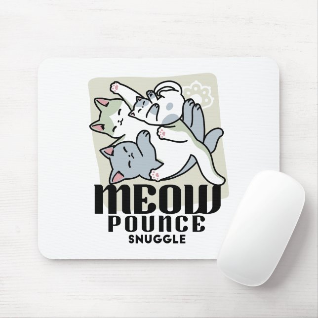 Mousepad Lazer - Design de Gatos Preguiçosos (Com mouse)