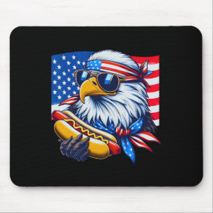 Mousepad Ld Águia Engraçado Hotdog Bandeira Americana 4 De