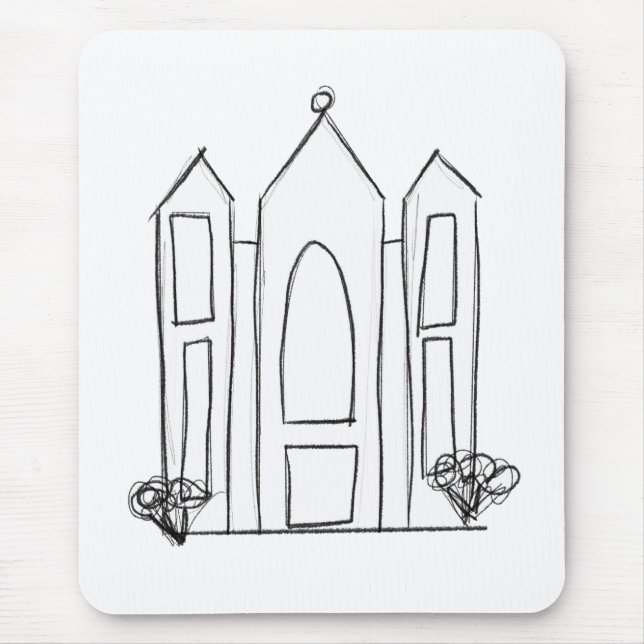 Mousepad LDS Salt Lake City Temple simple modern mormon  (Frente)