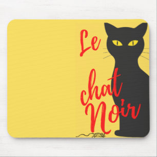 Mousepad Le Chat Noir Modern Red and Yellow