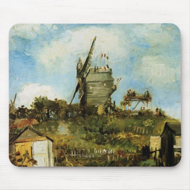 Mousepad Le Moulin de la Galette por Vincent van Gogh (Frente)