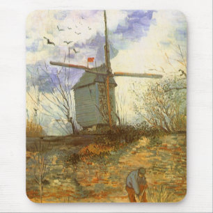 Mousepad Le Moulin Galette por Vincent van Gogh, moinhos de