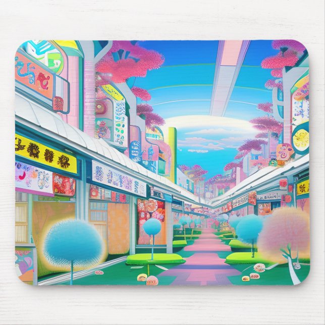Mousepad Le quartier de Sakae - Japon Art (Frente)