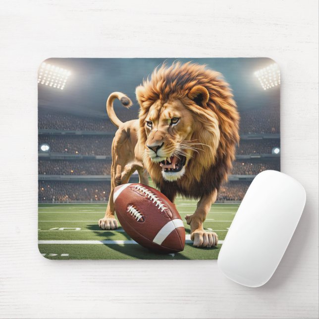 Mousepad Leão Arrastado com Futebol (Com mouse)