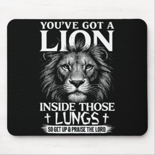 Mousepad Leão cristão louva ao Senhor adoração fé