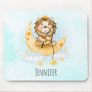 Mousepad Leão de Cuta que pesca na Aquarela da Lua
