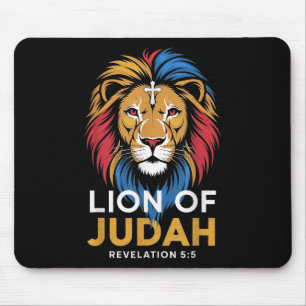 Mousepad Leão de Judá Deus Jesus Cruz Cristão Religioso 
