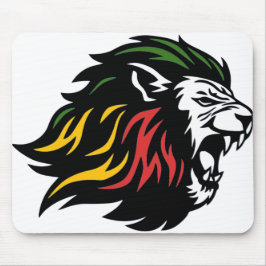 Mousepad Leão de Judá RASTA | Vermelho Dourado Verde