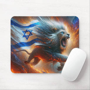 Mousepad Leão Feroz com Estrela de David Flag