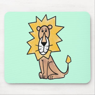 Mousepad leão fofo desenho infantil retrô safári animal da