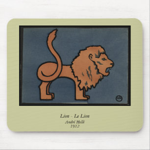Mousepad Leão - Ilustração de Livro Colorida Antiquária